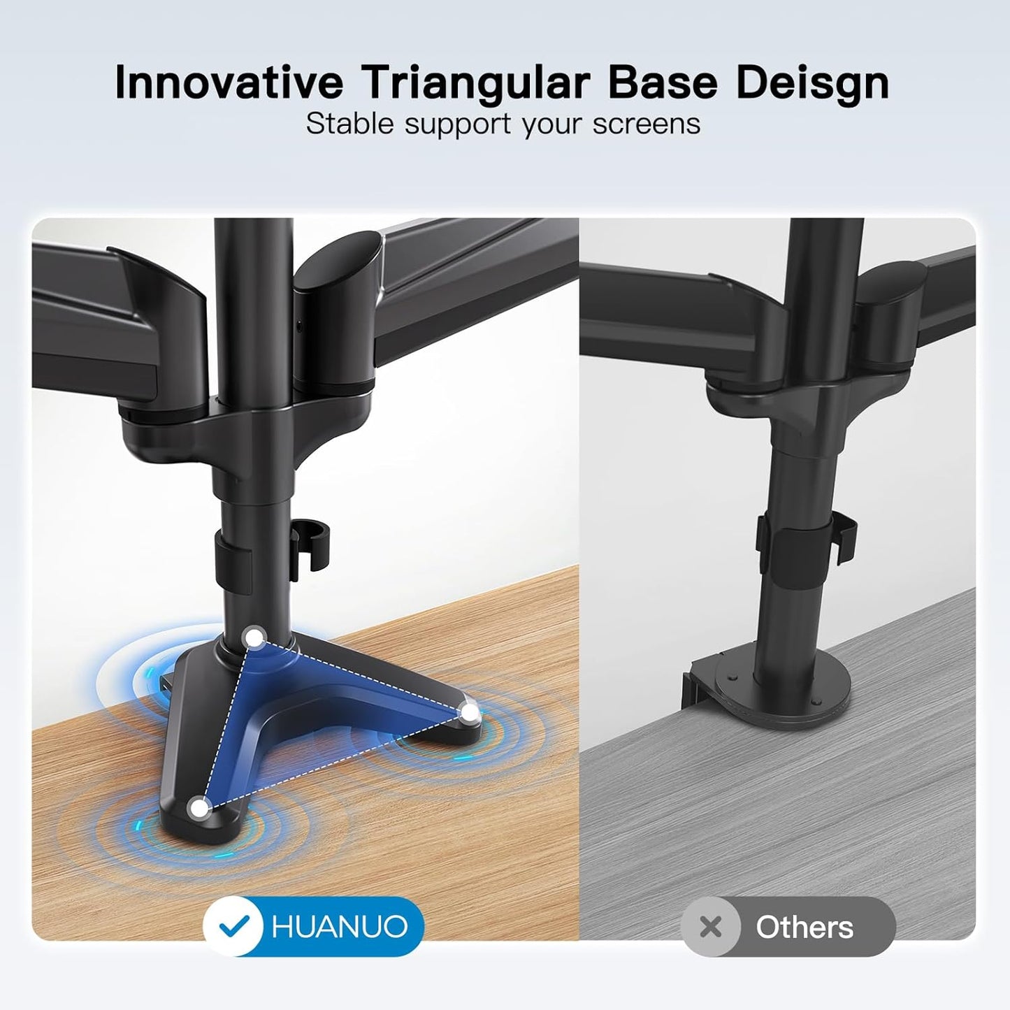 🖥️ HUANUO Triple Monitor Mount for 17-32 Inch Screens