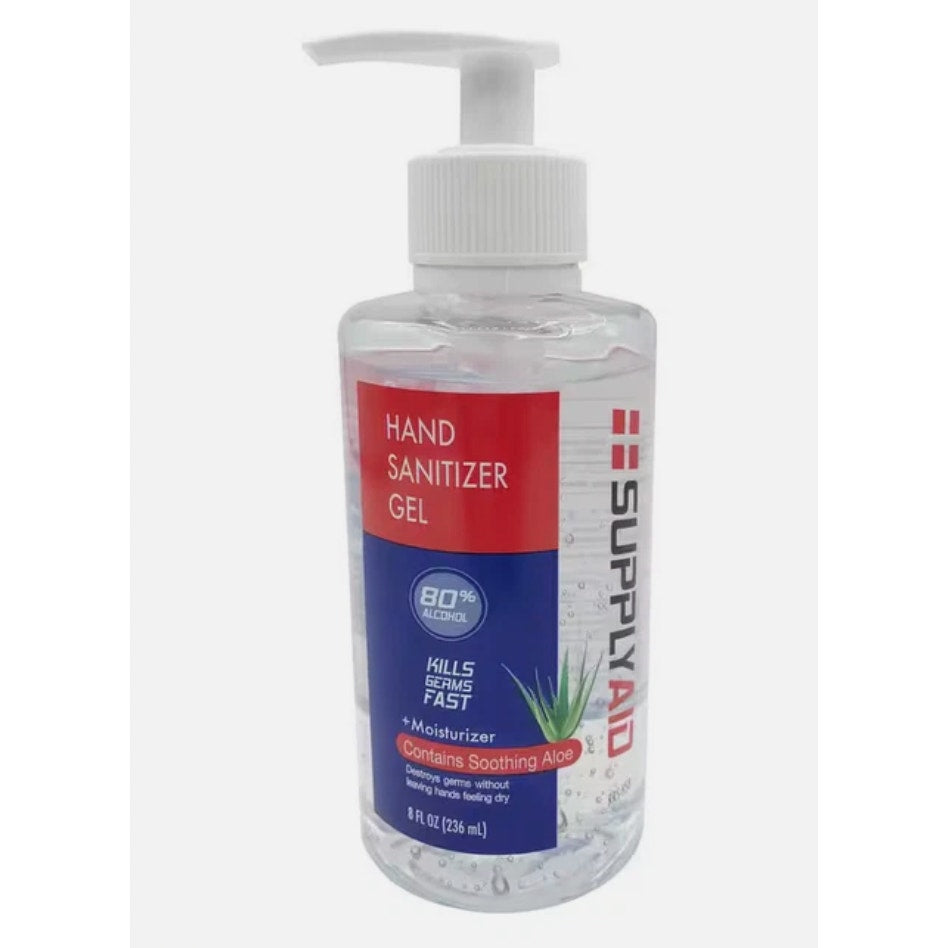 SupplyAID 80% Alcohol Hand Sanitizer Gel – Case of 2