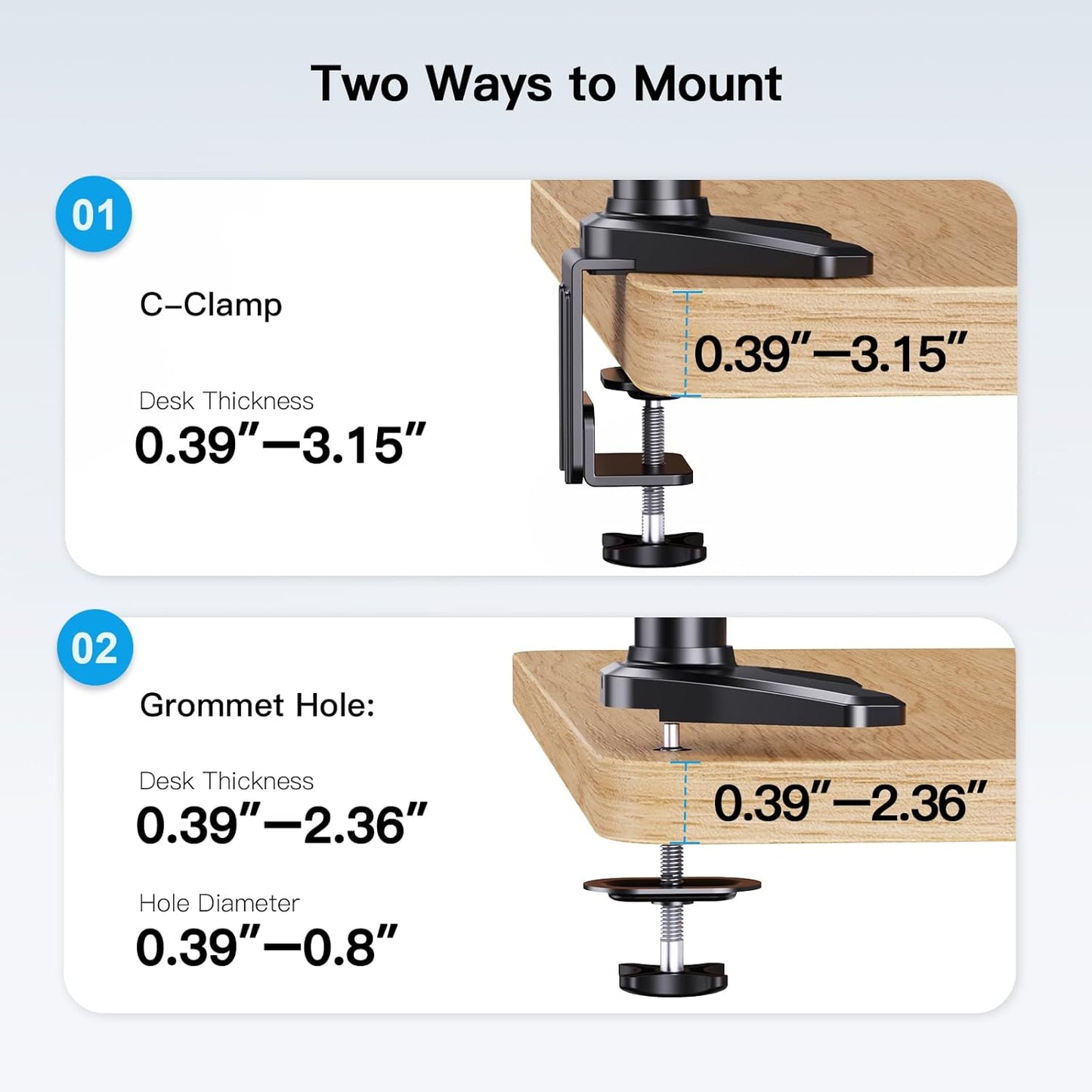🖥️ HUANUO Triple Monitor Mount for 17-32 Inch Screens