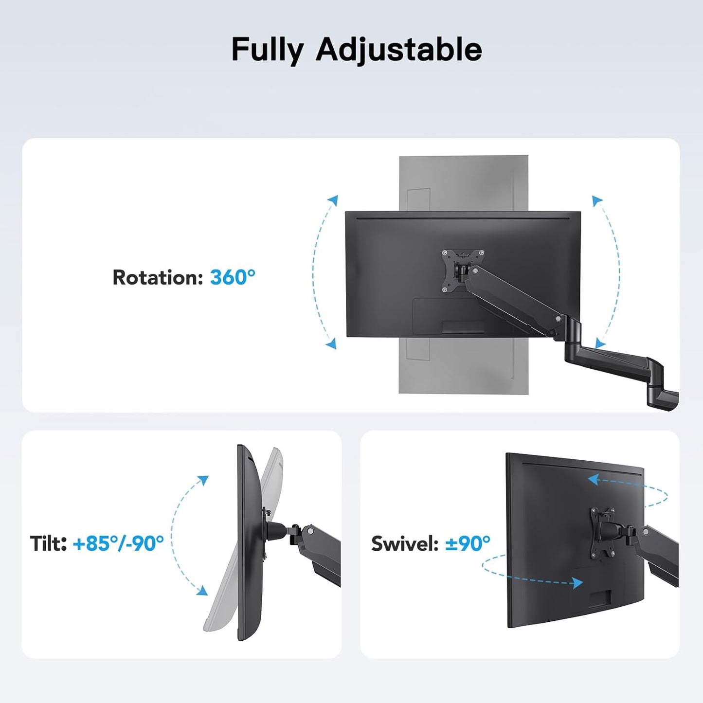 🖥️ HUANUO Triple Monitor Mount for 17-32 Inch Screens