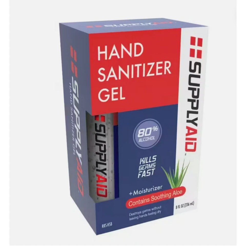SupplyAID 80% Alcohol Hand Sanitizer Gel – Case of 2