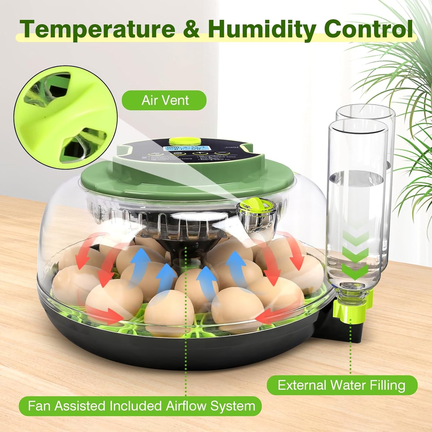 ๐ฃ 18 Egg Incubators for Hatching Eggs โ Digital Incubator with Temperature Control & Auto Egg Turner