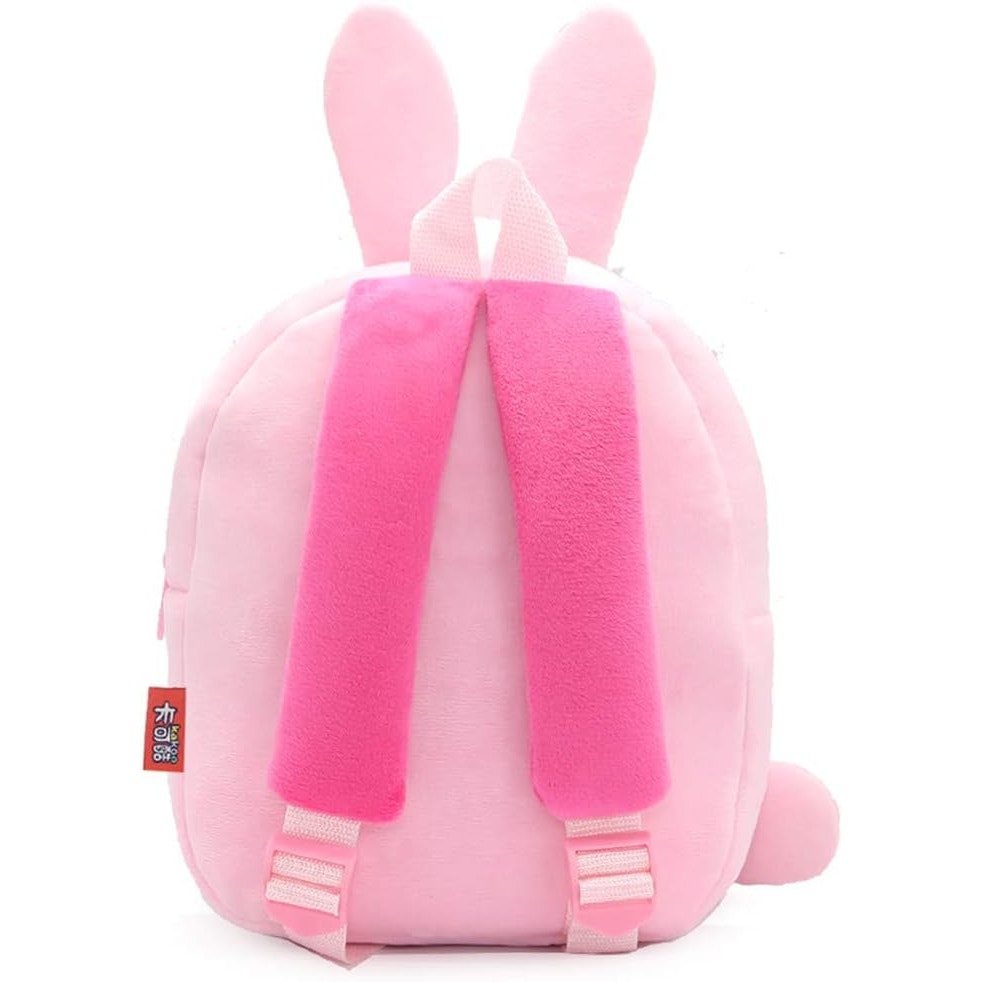 🐰 Toddler Backpack for Boys and Girls – Pink Rabbit Plush Animal Backpack