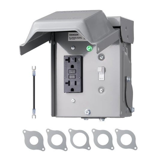 ⚡ DEWENWILS Outdoor Outlet Box – 20 AMP GFCI Receptacle, Rainproof 3R Enclosure