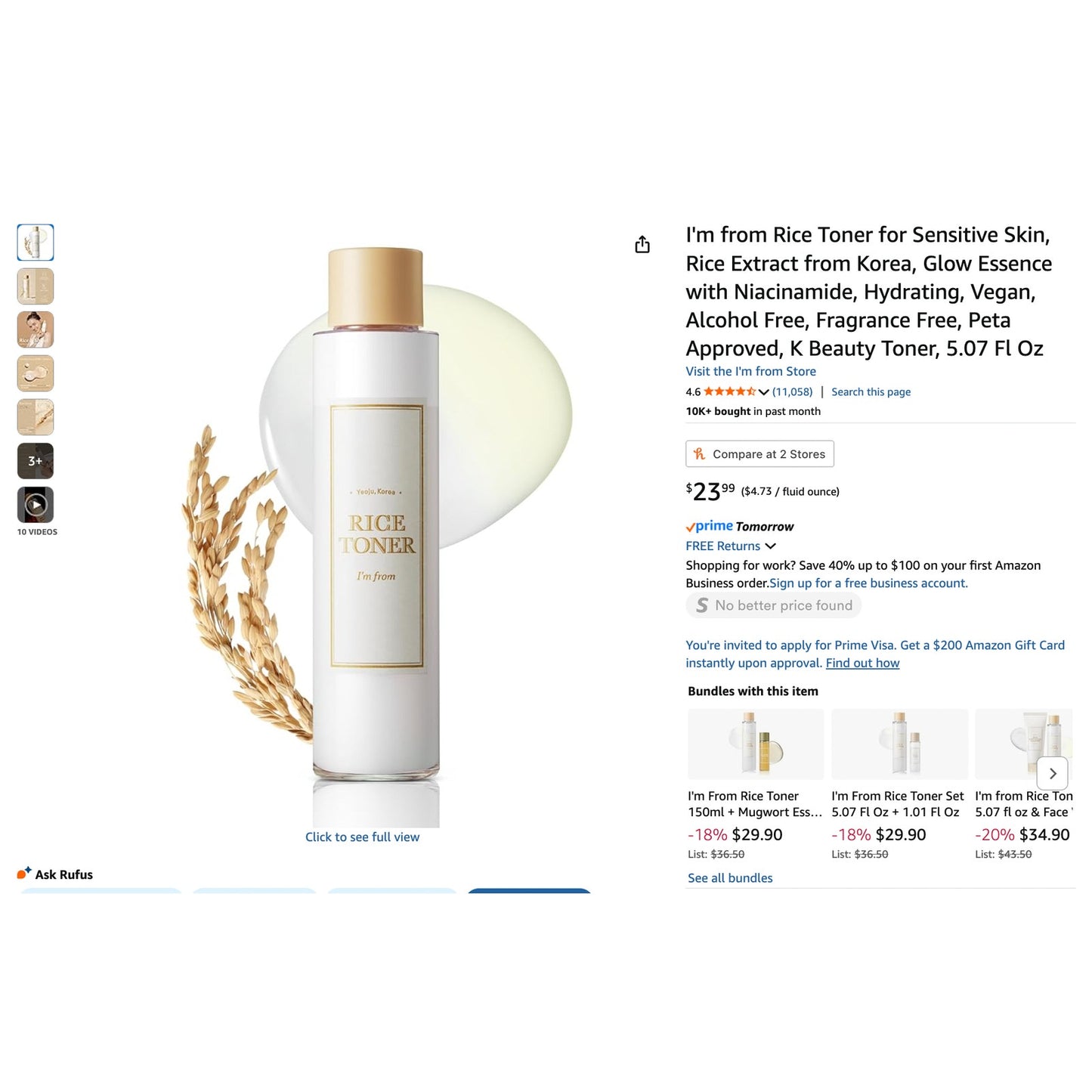 I’m From Rice Toner – Korean Glow Essence for Sensitive Skin