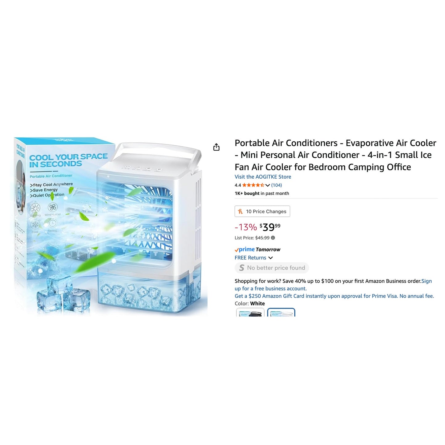 ❄️ Portable Air Conditioners – 4-in-1 Mini Personal Air Cooler