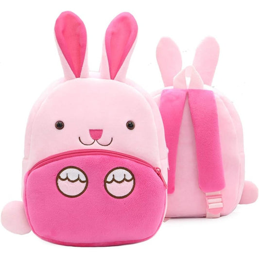 🐰 Toddler Backpack for Boys and Girls – Pink Rabbit Plush Animal Backpack