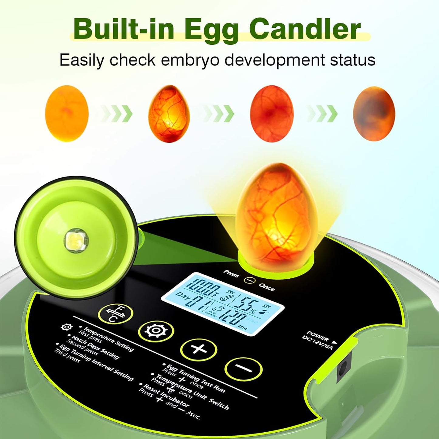 🐣 18 Egg Incubators for Hatching Eggs – Digital Incubator with Temperature Control & Auto Egg Turner