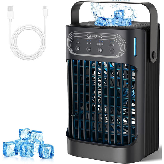 ❄️ Portable Air Conditioners Cooling Fan – 3 Speeds, 7 Night Lights, 2-8H Timer