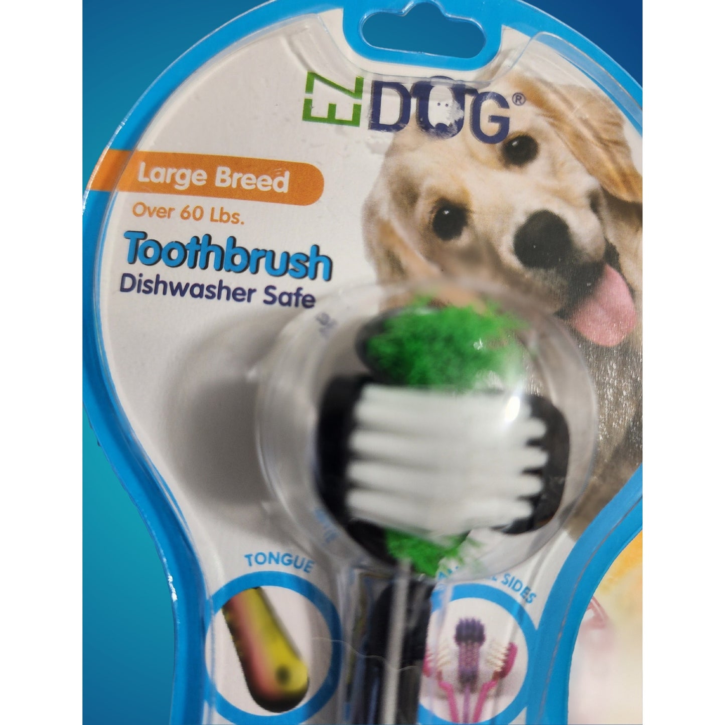 EZ Dog Dishwasher‑Safe Toothbrush for Large Breed + Toothpaste –
