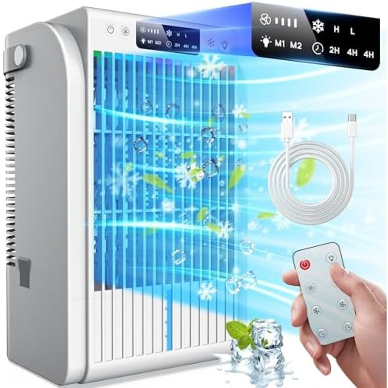 ❄️ JYew AI Portable Air Conditioners Fan – 3-Speed Evaporative Mini Room AC with 1500ML Tank