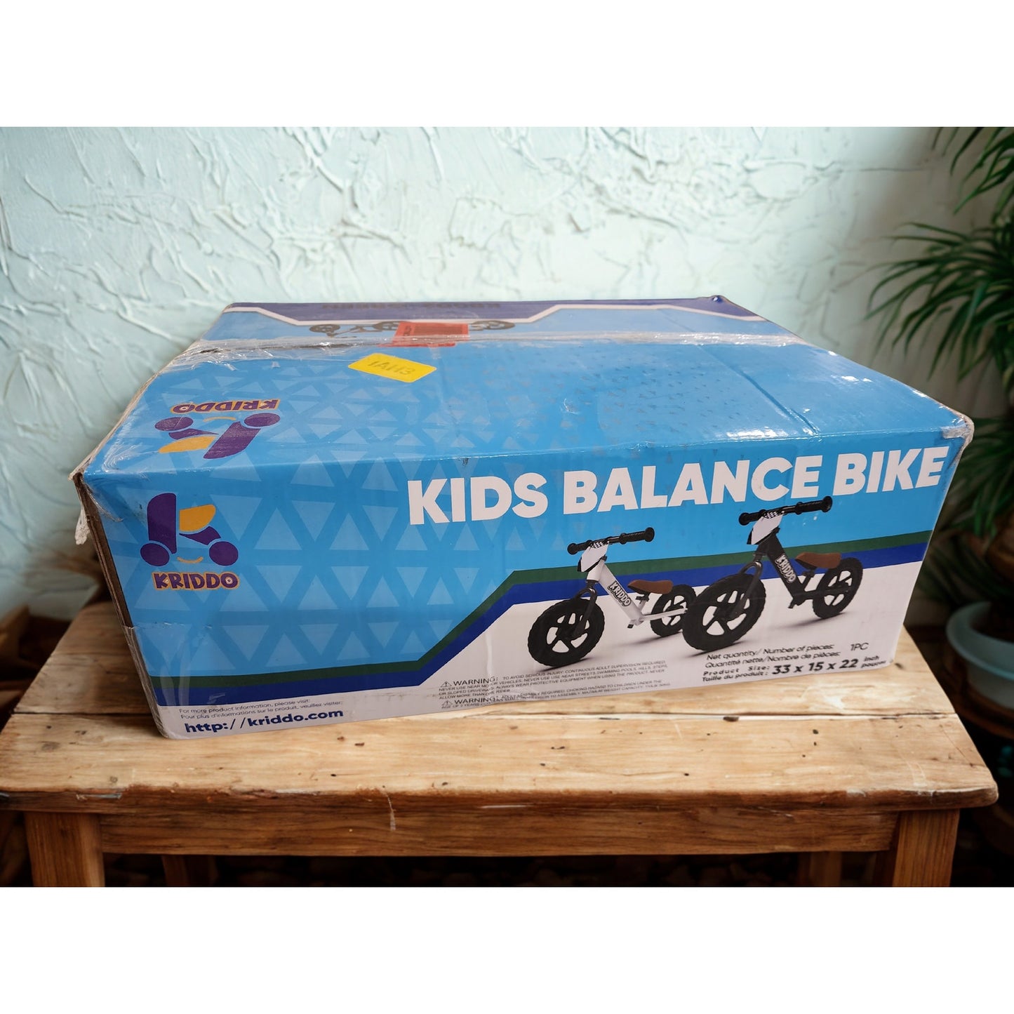 KRIDDO Toddler Balance Bike – 12” Push Bike with Custom Plate for Ages 18 Months to 5 Years 👶